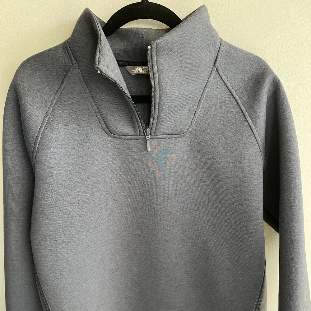 The North Face Womens 1/4 zip pop over jacket grey quarter zip Large